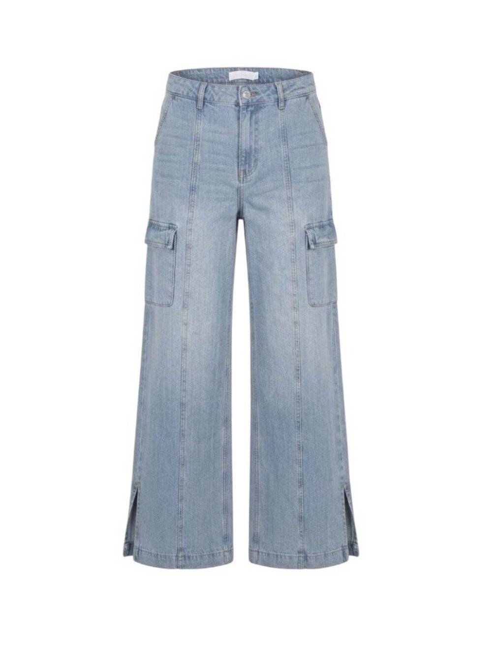Time and Tru Women's Wide Leg Cargo Jeans, 31" Inseam Size 2